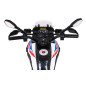 Motocicleta electrica de politie, BMW F850 GS, 2x35W, 2 viteze, roti spuma EVA, lumini LED, USB, AUX, sunete, maxim 30 kg, alb