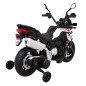 Motocicleta electrica de politie, BMW F850 GS, 2x35W, 2 viteze, roti spuma EVA, lumini LED, USB, AUX, sunete, maxim 30 kg, alb