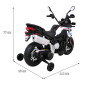Motocicleta electrica de politie, BMW F850 GS, 2x35W, 2 viteze, roti spuma EVA, lumini LED, USB, AUX, sunete, maxim 30 kg, alb