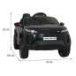 Masinuta electrica, Range Rover Evoque negru, USB, MP3, SD, AUX, lumini LED fata-spate, 3 viteze, roti EVA, telecomanda