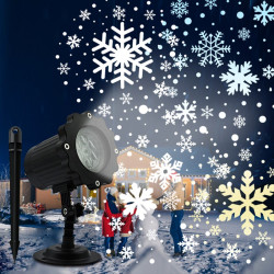 Proiector LED efect fulgi albi de zapada, 4W, metalic, IP64