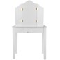 Set masa de toaleta pentru fetite 81x32x46 cm, scaun, 3 oglinzi, sertar, design elegant, alb, RESIGILAT