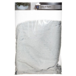 Covor pentru bradul de Craciun, imitatie blanita, diametru 90 cm, gri