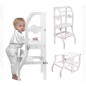 Scaun pliabil pentru copii, inaltator din lemn, 2 in 1 scaun si masa, learning tower