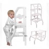 Scaun pliabil pentru copii, inaltator din lemn, 2 in 1 scaun si masa, learning tower