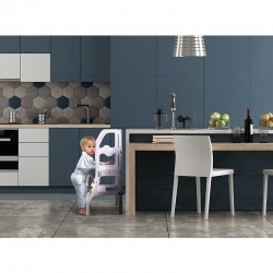 Scaun pliabil pentru copii, inaltator din lemn, 2 in 1 scaun si masa, learning tower