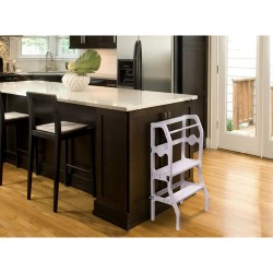 Scaun pliabil pentru copii, inaltator din lemn, 2 in 1 scaun si masa, learning tower
