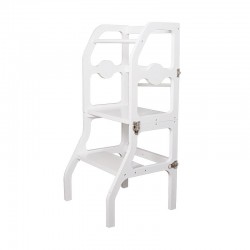 Scaun pliabil pentru copii, inaltator din lemn, 2 in 1 scaun si masa, learning tower