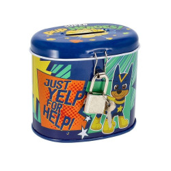 Pusculita Paw Patrol, forma ovala, inchidere lacat si cheie, metal, design vesel, Starpak