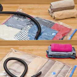 Sac pentru vidat reutilizabil, transparent, supapa evacuare aer, dimensiune 70 x 100 cm