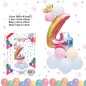 Aranjament baloane folie si latex, balon cifra 4 inaltime 81 cm, set 14 bucati