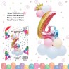 Aranjament baloane folie si latex, balon cifra 4 inaltime 81 cm, set 14 bucati