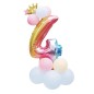 Aranjament baloane folie si latex, balon cifra 4 inaltime 81 cm, set 14 bucati