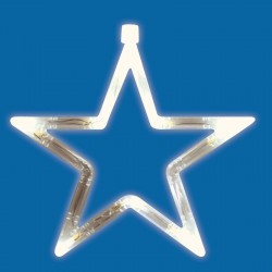 Stea LED pentru fereastra, decor Craciun, alimentare baterii, 19 cm