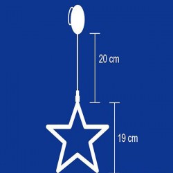 Stea LED pentru fereastra, decor Craciun, alimentare baterii, 19 cm