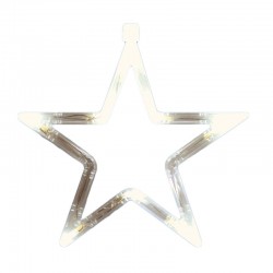 Stea LED pentru fereastra, decor Craciun, alimentare baterii, 19 cm