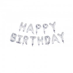 Set 13 baloane folie metalizata, litere Happy Birthday, inaltime 40 cm