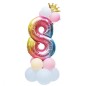 Set aranjament baloane cifra 8, inaltime 81 cm, material latex si folie