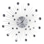 Ceas de perete decorativ, efect 3D, cifre arabe, quartz, 50cm, argintiu