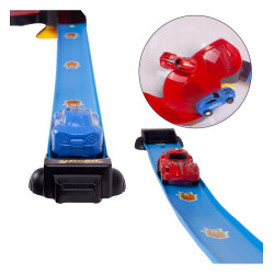 Set masinute curse/pista auto, urca pe pereti, lumini, 16 x 7 x 4 cm, plastic, multicolor