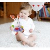 Iepuras de plus interactiv, efecte lumini si sunet, canta, vorbeste, portocaliu, 20 cm