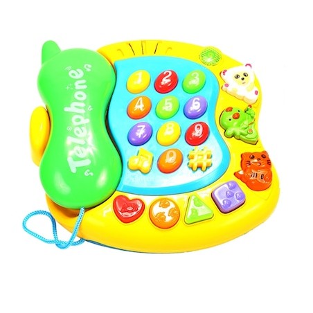 Telefon interactiv pentru copii, sunete si lumini, plastic, multicolor