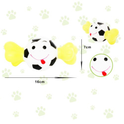 Minge din cauciuc pentru catei, emoji, 16 x 7 cm, multicolor