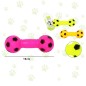 Jucarie cu sunet pentru caini, gantera fotbal, lungime 16 cm, culori diverse Jucarie cu sunet pentru caini, gantera fotbal, lungime 16 cm, culori diverse