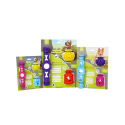 Jucarie interactiva catei, stimulare mentala, 3 piese distribuitoare de recompense, talie medie 8-20 kg