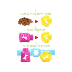 Jucarie interactiva catei, stimulare mentala, 3 piese distribuitoare de recompense, talie medie 8-20 kg