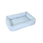 Culcus pentru caini sau pisici, marime L, forma dreptunghiulara, material textil, model cu buline, 90x70 cm