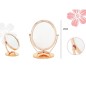 Oglinda de masa, 2 fete, cosmetica si machiaj, rotire 360 grade, inaltime 23 cm, rose gold Oglinda de masa, 2 fete, cosmetica si machiaj, rotire 360 grade, inaltime 23 cm, rose gold
