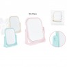 Oglinda cosmetica dubla, rama din plastic, 19 x 13 cm, diverse culori