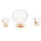 Oglinda cosmetica dubla, forma inima, rotire 360 grade, inaltime 20 cm, rose gold Oglinda cosmetica dubla, forma inima, rotire 360 grade, inaltime 20 cm, rose gold