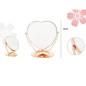 Oglinda cosmetica dubla, forma inima, rotire 360 grade, inaltime 20 cm, rose gold Oglinda cosmetica dubla, forma inima, rotire 360 grade, inaltime 20 cm, rose gold