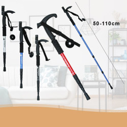 Bat de trekking cu lanterna, inaltime reglabila 50-110 cm, diverse culori