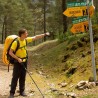 Bat telescopic pentru trekking, inaltime reglabila 50-110 cm, aluminiu, negru