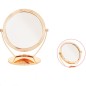 Oglinda cosmetica de masa, doua fete, rotire 360 grade, cu suport, rose gold Oglinda cosmetica de masa, doua fete, rotire 360 grade, cu suport, rose gold
