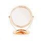 Oglinda cosmetica de masa, doua fete, rotire 360 grade, cu suport, rose gold Oglinda cosmetica de masa, doua fete, rotire 360 grade, cu suport, rose gold