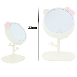 Oglinda de masa, iluminare LED, suport bijuterii si produse cosmetice, model urechi