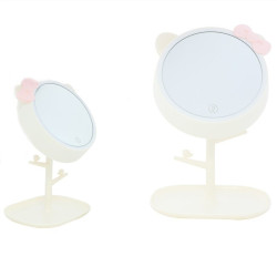 Oglinda de masa, iluminare LED, suport bijuterii si produse cosmetice, model urechi