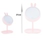 Oglinda cu LED, suport bijuterii, cosmetica si machiaj, rama urechi iepuras, inaltime 37 cm Oglinda cu LED, suport bijuterii, cosmetica si machiaj, rama urechi iepuras, inaltime 37 cm