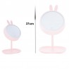 Oglinda cu LED, suport bijuterii, cosmetica si machiaj, rama urechi iepuras, inaltime 37 cm