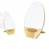 Oglinda cosmetica cu suport din lemn, inaltime 21 cm, natur