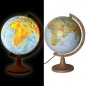 Glob geografic iluminat 2 in 1, harta politica si fizica, diametru 32 cm, suport, RESIGILAT