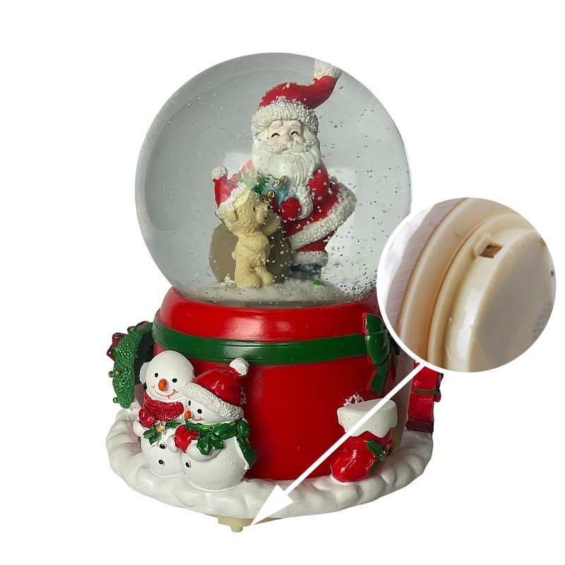 Decoratiune glob Craciun, muzica si lumini, baza rotativa, efect de zapada, RESIGILAT Decoratiune glob Craciun, muzica si lumini, baza rotativa, efect de zapada, RESIGILAT