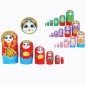 Set Papusa Matrioska, 6 piese, lemn, pictate manual, multicolor, 3 ani+ Set Papusa Matrioska, 6 piese, lemn, pictate manual, multicolor, 3 ani+