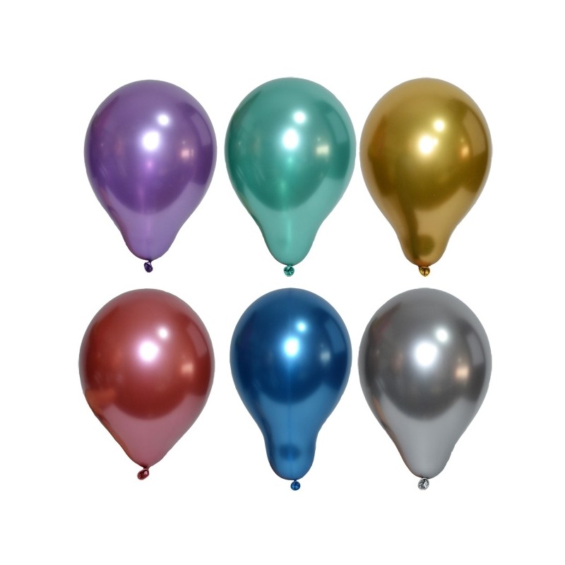 Baloane sidefate, set 50 bucati, forma ovala, diverse culori