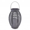 Felinar solar decorativ, LED care imita flacara, rattan, design vintage, IP44, 35 cm