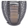 Felinar solar decorativ, LED care imita flacara, rattan, design vintage, IP44, 35 cm